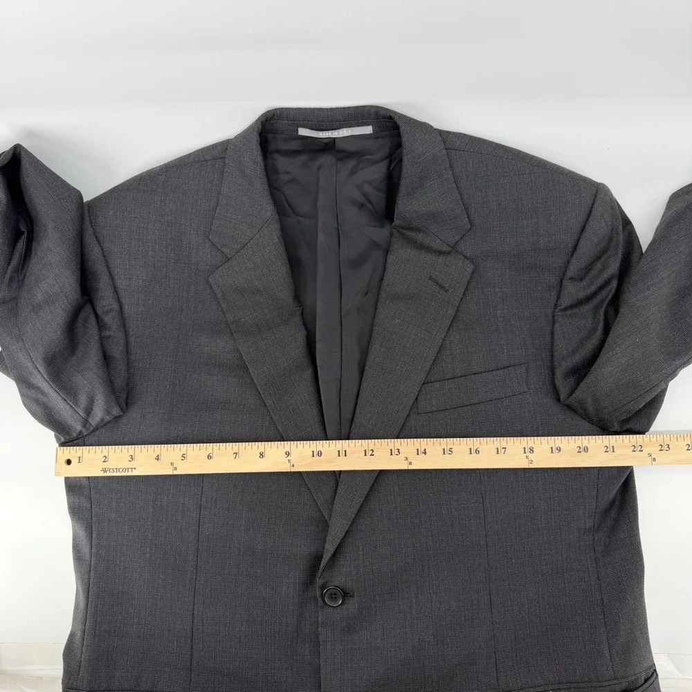 Hickey Freeman Blazer Mens 44S Charcoal Grey Worsted Wool 2 Button Sport Coat